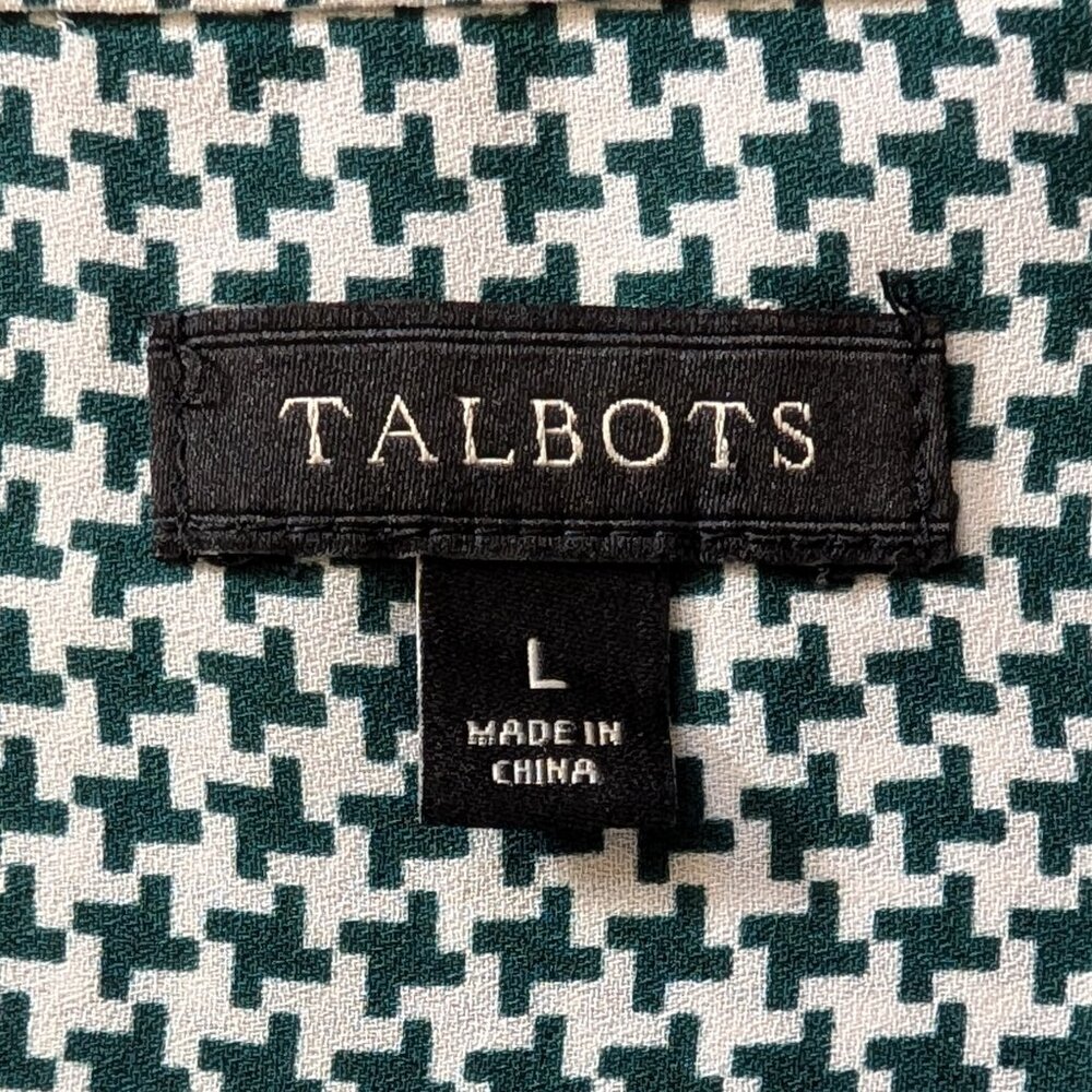 Talbots Long Sleeve Houndstooth Pattern Blouse In… - image 2